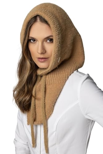 Vivisence Schalmütze Kapuzen Schal Balaclava Für Damen Kombination Aus Stilvolle Mütze Und Loop-Schal Verstellbarem Kordelzug Aus Weichem Und Warm Garn Winter Herbst 7097, Karamellfarben,Einheitsgröße Vivisence Schalmütze Kapuzen Schal Balaclava Für Damen Kombination Aus Stilvolle Mütze Und Loop-Schal Verstellbarem Kordelzug Aus Weichem Und Warm Garn Winter Herbst 7097, Karamellfarben,Einheitsgröße von VIVISENCE