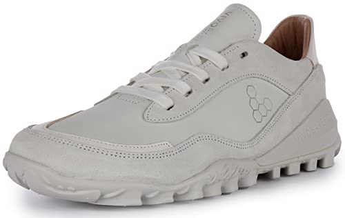 Vivobarefoot Novus Herren Schnürschuhe Chromfreies Bio-Leder Sneaker, Weiss/opulenter Garten, 9 Wide von VIVOBAREFOOT