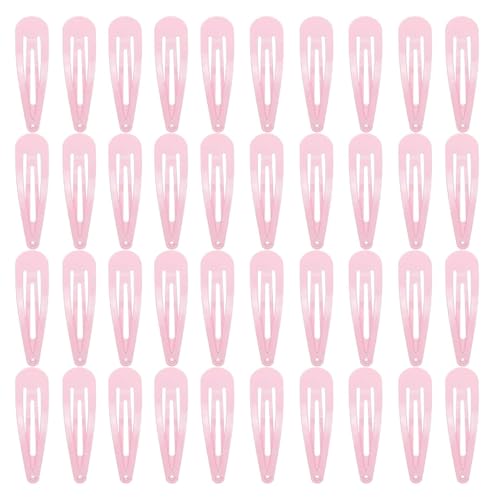 VIWAVE Haarspangen Mädchen,5cm Metall Snap Haarklammern für Frauen Haarschmuck (hellrosa) von VIWAVE