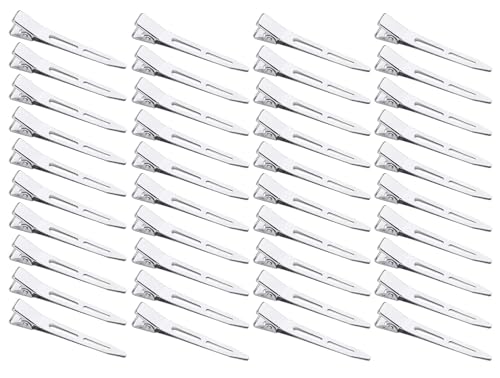 VIWAVE Silber Haarclips Haarklemmen Friseur Alligator Clips Metall Haarspangen für Haarklammern Damen Spangen Friseursalon Mädchen Haarstyling von VIWAVE