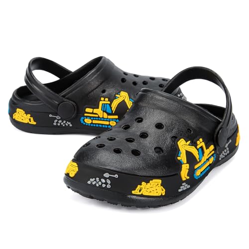 VIYEAR Kinder Clogs Sandalen Mädchen & Junge Gartenschuhe Pantoffeln Schwarz 27 von VIYEAR