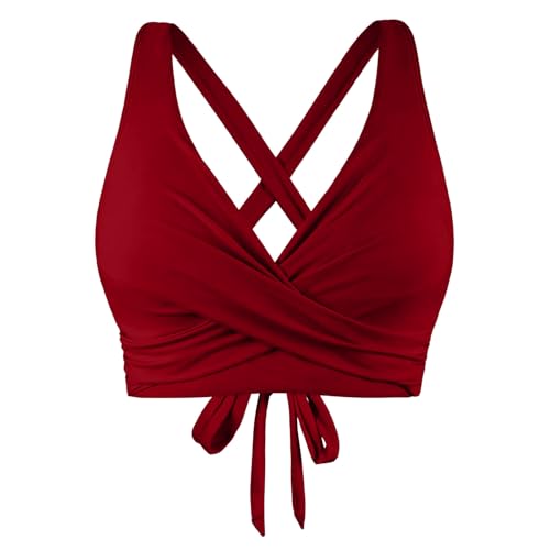 Bikini Oberteil Große Brüste Damen Push Up Wickeloptik Abnehmbar Gepolstert Bikini Top Verstellbar breite Träger Bikinioberteil Lace Up Schnell Trocknend Bikinioberteile für Damen Sexy Padded Bademode Bikini Oberteil Große Brüste Damen Push Up Wickeloptik Abnehmbar Gepolstert Bikini Top Verstellbar breite Träger Bikinioberteil Lace Up Schnell Trocknend Bikinioberteile für Damen Sexy Padded Bademode von VIYUANH