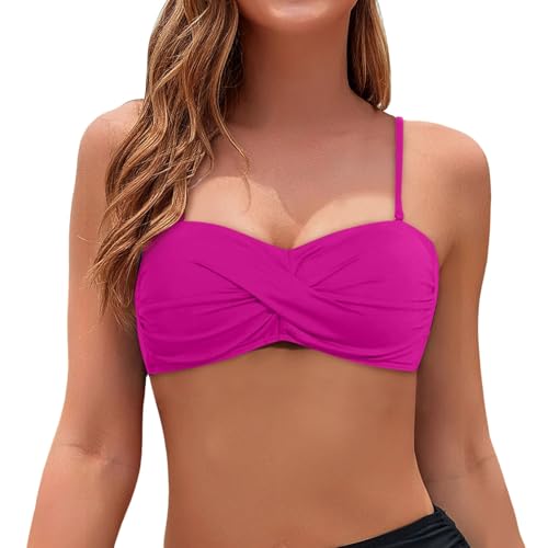 Damen Bikini Oberteil V Ausschnitt Wickeloptik Crossover Bralette Bademoden Push Up Sport Bikinioberteil Gepolstert Bikinis Bra Große Brüste Padded Schnell Trocknend Swimsuits Sommer Strand Bikini Top von VIYUANH