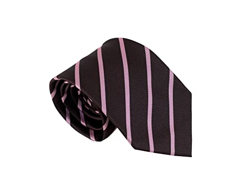 VIZENZO Elegante Krawatte in Braunton mit rosa Streifenmuster., Braun;Rorsa von VIZENZO