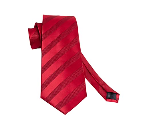 Vizenzo krawatten für herren geschenke für männer Rote Krawatte Monostreifen-Krawatte von VIZENZO