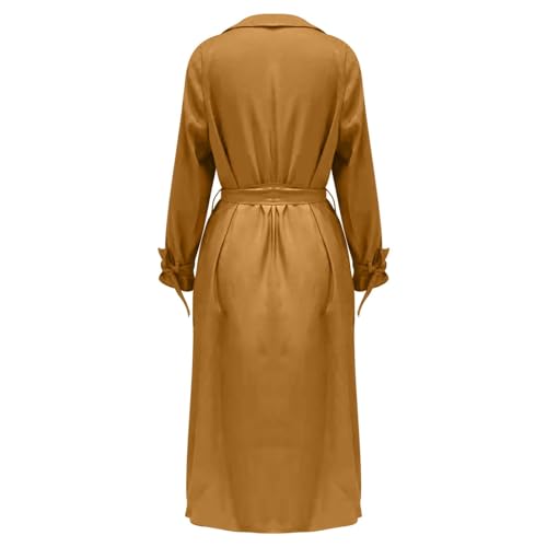 Outlet Store Clearance Prime Übergangsmantel Mädchen Frauen Mode Lässig Elegant Solide Zweireiher Mantel Winter Lange Trenchcoat Mit Gürtel Today'S Deals von VJGOAL