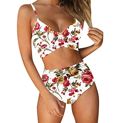 VJGOAL Clearance Deal of The Day Tankini Damen Mit Shorts Sexy Badeanzug Damen Sportlich Bikinioberteile Für Damen Badeanzug Shape Raffungen Mesh Top High Waist Bikini Damen Black Friday Deals Today von VJGOAL