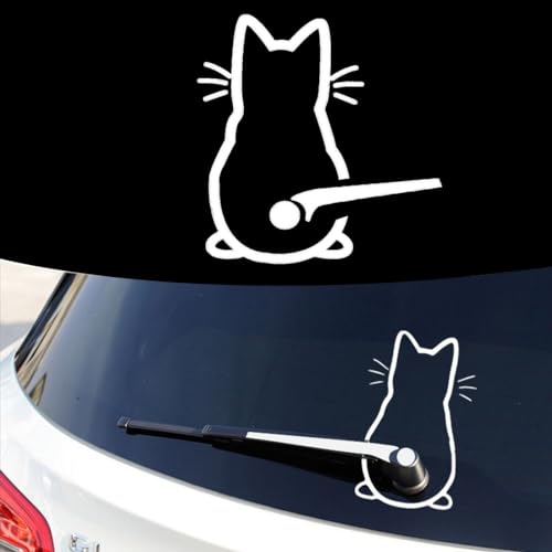 Car Styling Aufkleber Katze -Aufkleber Vinyl Aufkleber Dekoration Film Aufkleber DIY Auto Tuning Teile Weiß von VJUYSW