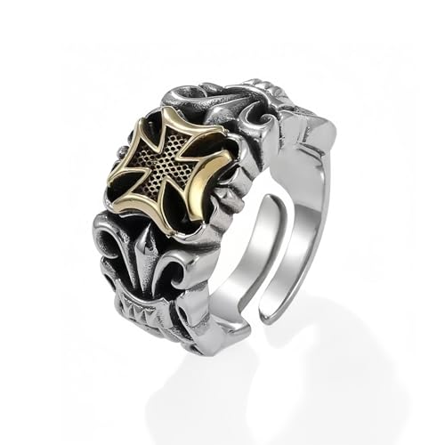 Ringe Herren Edelstahl Ringe Poliert Knoten Vintage Biker Ringe Kette Ringe Wikinger Gothic Ringe Set Verlobung Freundschaftsringe für Herren Männer von VJUYSW