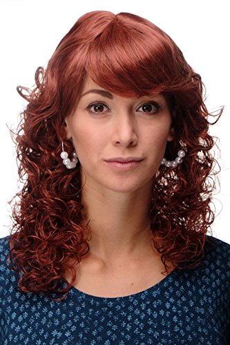 WIG ME UP - Damen Perücke Romatik Rot Kupferrot gelockte Spitzen halblang 45 cm MC008-130 von WIG ME UP