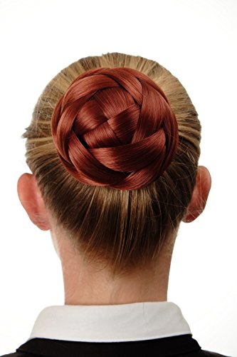 WIG ME UP - Haarknoten Dutt Haarteil aufwendig geflochten Brautschmuck Tracht Steck-Kamm Haarnadel Rot Kupferrot Q399D-350 von WIG ME UP