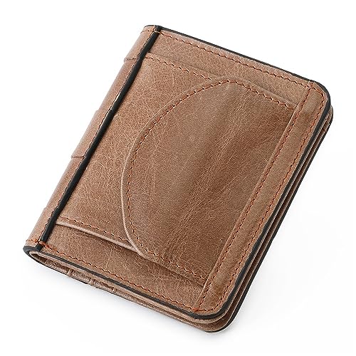 Damen Geldbörsen Kleines Portemonnaie Damen Leder Japanisches Portemonnaie Münzfach Geldscheinklammer Mini Kurzes Leder Portemonnaie Geldbörsen (Color : Brown, Size : 11.5x9.5x2cm) von VKEID