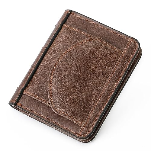 Damen Geldbörsen Kleines Portemonnaie Damen Leder Japanisches Portemonnaie Münzfach Geldscheinklammer Mini Kurzes Leder Portemonnaie Geldbörsen (Color : Coffee, Size : 11.5x9.5x2cm) von VKEID