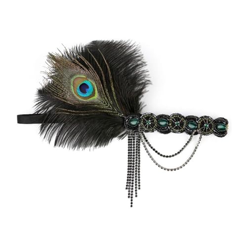 Fascinator Hüte für Frauen Abschlussball-Party-Zubehör, Kopfschmuck, Damen-Haarbänder, Feder-Haarbänder, Haarbänder (Color : 2, Size : One size) von VKEID