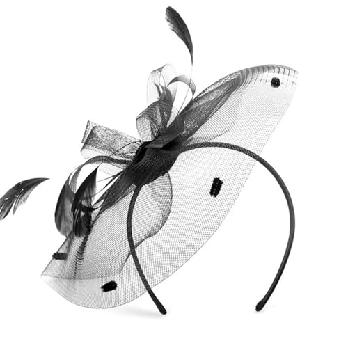 Fascinator Hüte für Frauen Vintage Mesh Schleier Kopfschmuck Feder bedeckt Haarschmuck Prom Mesh Haarspangen Haarbänder von VKEID