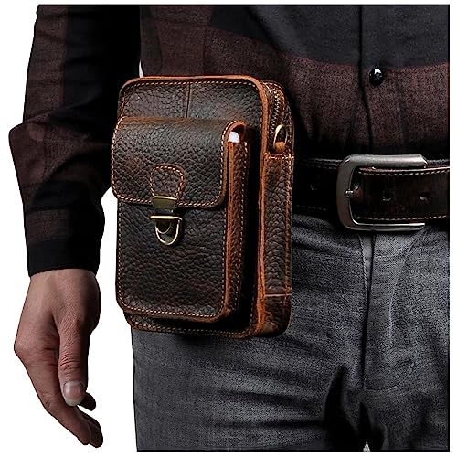 Handy Gürteltasche Vielseitige, lässige kleine Umhängetasche aus Leder, stilvolle Hüfttasche, 15,2 cm große Reise-Handytasche Taille Rucksäcke für Männer von VKEID