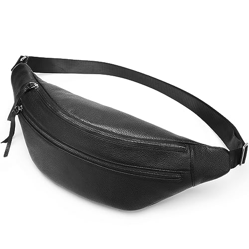 Herren Gürteltaschen Herren-Brusttasche, Leder, großes Fassungsvermögen, Herren-Hüfttasche, lässige, vielseitige Herren-Umhängetasche von VKEID