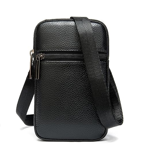 Herren Gürteltaschen Herren-Gürteltaschen, lässig, leicht, vertikaler Abschnitt, Handy-Gürteltaschen, kleine Gürteltasche (Color : Black, Size : 17x10cm) von VKEID