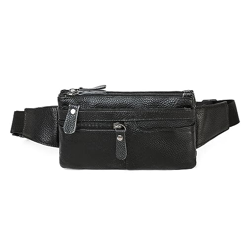 Herren Gürteltaschen Herren-Taillentaschen, Business-Herren-Umhängetaschen, einfarbig, kleine Umhängetasche, Herren-Brusttaschen (Color : Black, Size : 22x13x4cm) von VKEID