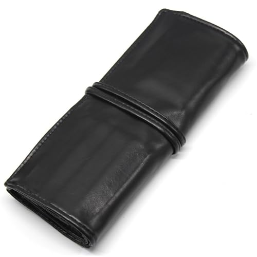 Make up Pinseltasche 12 stücke Make-Up Pinsel Organizer Tasche Durchführung Reißverschluss Verdeckte Fach Pu Schwarz Roll Tasche Make-Up Pinsel Tasche von VKEID
