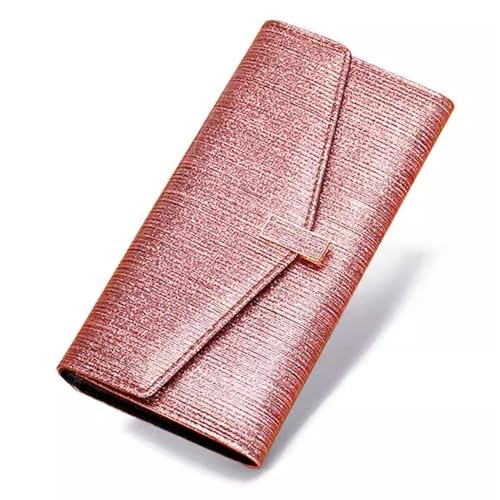 VKEID Damen Geldbörse Leder Brieftasche Frauen Lange Temperament Clutch Tasche Setzen Handy Große Kapazität Geld Clip Geldbörse mit Großem Fassungsvermögen (Color : Pink, Size : 19.2x10x2.5cm) von VKEID