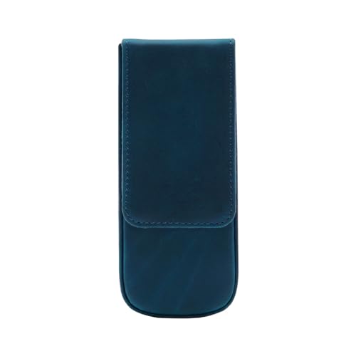 VKEID Federmäppchen aus Leder Leder-Stiftetui, 3-teilig, handgefertigt, Schublade, Studenten-Stift-Organizer, kreatives Geschenk (Color : Blue, Size : 16.5x7x3cm) von VKEID