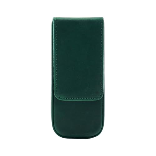 VKEID Federmäppchen aus Leder Leder-Stiftetui, 3-teilig, handgefertigt, Schublade, Studenten-Stift-Organizer, kreatives Geschenk (Color : Dark Green, Size : 16.5x7x3cm) von VKEID