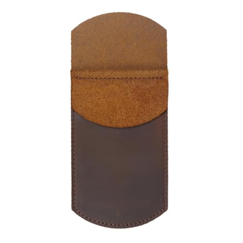 VKEID Federmäppchen aus Leder Leder-Stiftetui, Aufbewahrungs-Stiftetui, Vintage-Stil, handgefertigt, personalisierter Stiftschutz (Color : Brown, Size : 16.5x7.8cm) von VKEID