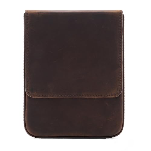 VKEID Federmäppchen aus Leder Leder-Stifttasche, 6 Stück, handgefertigt, Schublade, Studenten-Stift-Organizer (Color : Coffee, Size : 16.5x13x3cm) von VKEID