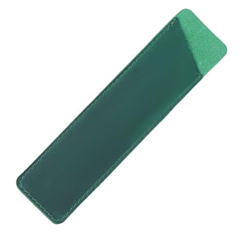 VKEID Federmäppchen aus Leder Stiftetui, personalisiertes Vintage-handgemachtes Füllfederhalter-Aufbewahrungsset, kreatives Geschenk, Stiftetui (Color : Dark Green, Size : 16x4cm) von VKEID