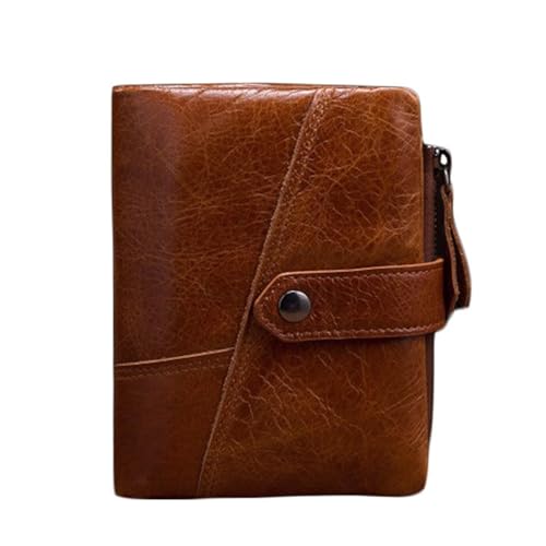 VKEID Geldbörse Herren Herren Geldbörse Leder Kurze Geldbörse Rindsleder Reißverschlusstasche Münzgeldbörse Herren Patchwork Clutch von VKEID