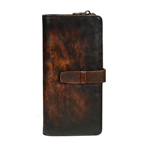 VKEID Geldbörse Herren Herren Retro Alte Multi-Card Position Lange Geldbörse Leder Clutch Freizeit Geldklammer von VKEID