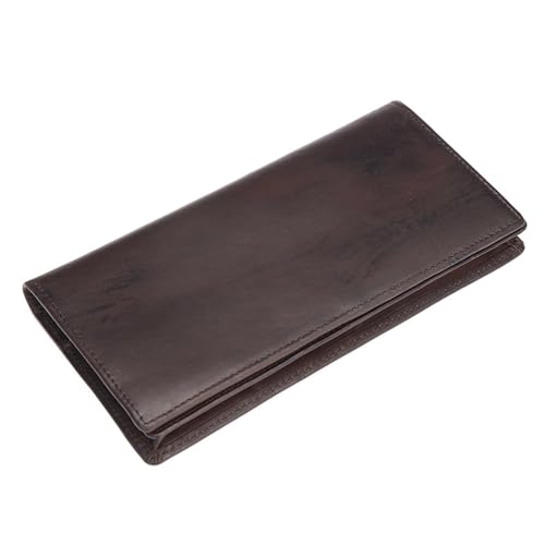 VKEID Geldbörse Herren Ledergeldbörse, handgeriebene Farbe, Vintage-Leder, lässige Geldklammer, Clutch, Herrengeldbörse von VKEID