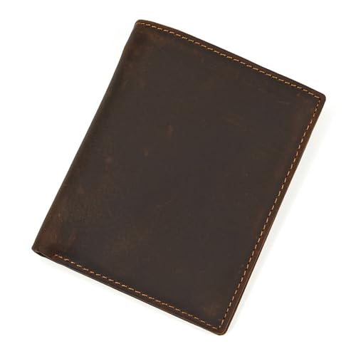 VKEID Geldbörsen Crazy Horse Leder Bifold Brieftasche Herren Leder Geldbörse Kurze Brieftasche Herren-Geldbörse von VKEID