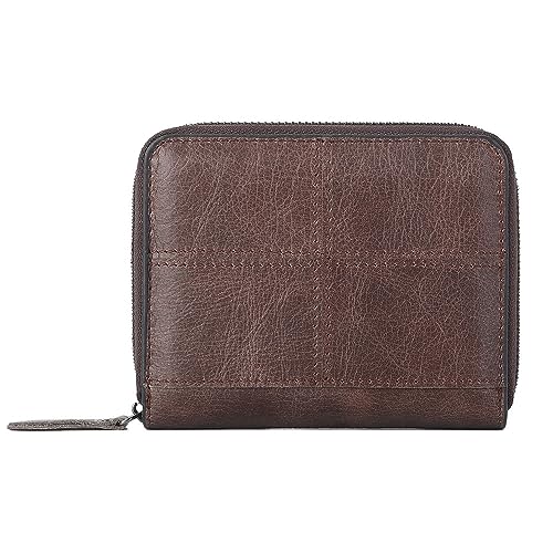 VKEID Kreditkartenhalter Brieftasche Damen-Geldbörse aus Leder mit Mehreren Kartenfächern, multifunktionales Leder-Reisepassetui (Color : Coffee, Size : 13.5x10.5x3cm) von VKEID