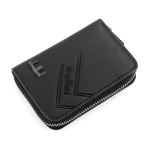 VKEID Kreditkartenhalter Brieftasche Herren Slim Organ Kleines Kartenetui Damen Kartenetui Kreditkartenetui Herren Münzgeldbörse (Color : Black, Size : 7.5x11x2.5cm) von VKEID