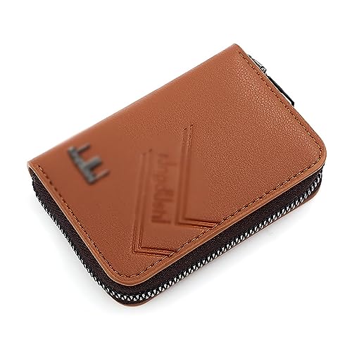 VKEID Kreditkartenhalter Brieftasche Herren Slim Organ Kleines Kartenetui Damen Kartenetui Kreditkartenetui Herren Münzgeldbörse (Color : Brown, Size : 7.5x11x2.5cm) von VKEID