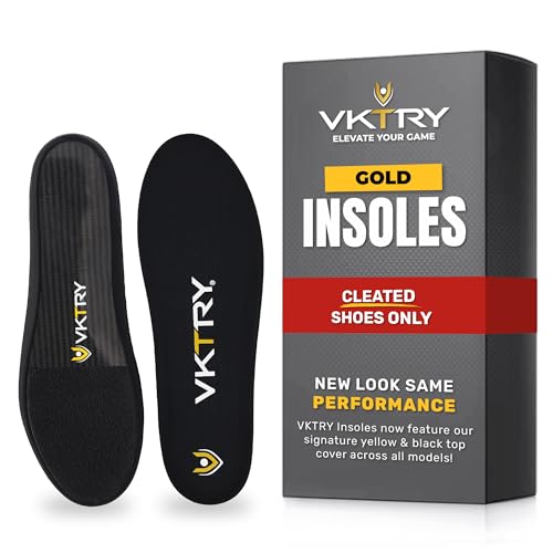 VKTRY Performance Einlegesohlen – Gold VKs für Cleated Sports – Kohlefaser Stoßdämpfende Schuheinlagen – Fußball, Baseball/Softball, Lacrosse, Radfahren, Rugby und mehr, Gewicht 77.5-100 Kg, US: Men VKTRY Performance Einlegesohlen – Gold VKs für Cleated Sports – Kohlefaser Stoßdämpfende Schuheinlagen – Fußball, Baseball/Softball, Lacrosse, Radfahren, Rugby und mehr, Gewicht 77.5-100 Kg, US: Men von VKTRY