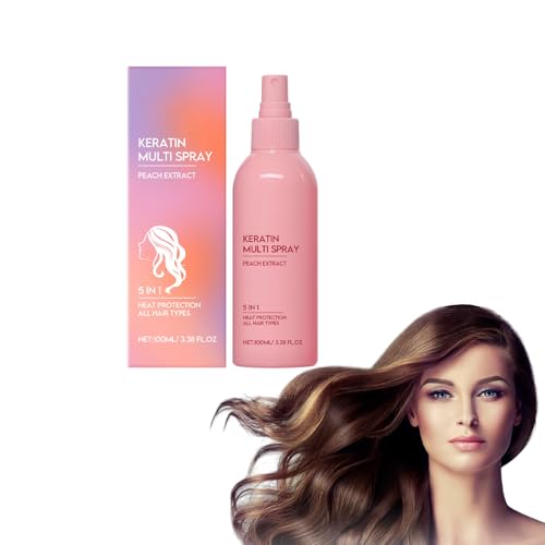 5-in-1 Hydrating Leave In Conditioner Spray - Hydrating & Moisturizing für trockenes, geschädigtes Haar, Keratin angereichertes Anti-Frizz Spray, Color Safe Sulfat Paraben Free, 100ml (1 Flasche) von VKaoess