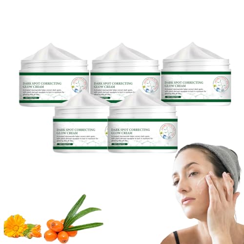 Aufhellende Gesichtscreme für Frauen und Männer – Entferner dunkler Flecken für das Gesicht, Korrektur von Altersflecken, feuchtigkeitsspendende Anti-Flecken-Behandlung mit Niacinamid (5 STÜCKE) von VKaoess