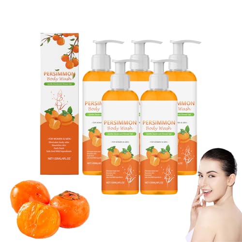 Natürliches Persimmon Body Wash & Shower Gel - Deodorant Body Wash mit Persimmon für Männer & Frauen, beseitigt starken Geruch, reinigt tief und spendet Feuchtigkeit mit frischem Duft (5 Flaschen) Natürliches Persimmon Body Wash & Shower Gel - Deodorant Body Wash mit Persimmon für Männer & Frauen, beseitigt starken Geruch, reinigt tief und spendet Feuchtigkeit mit frischem Duft (5 Flaschen) von VKaoess