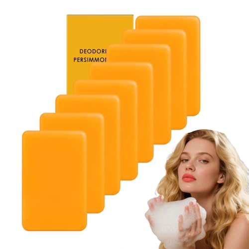 Persimmon-Seifenstück zur Entfernung von Körpergerüchen – Desodorierendes Reinigungsmittel für Männer und Frauen – Natürliches Stück für Körper und Gesicht – Beseitigt Altersgeruch (8 STÜCKE) von VKaoess