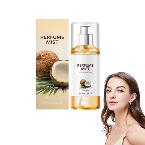 Vanilla Coconut Women 's Body Spray - 88ml Long Lasting Mini Parfüm Duft Nebel mit natürlichem Vanilleöl, feuchtigkeitsspendende erfrischende Reisegröße für Körper, Haare & Gesicht (1 Flasche) von VKaoess