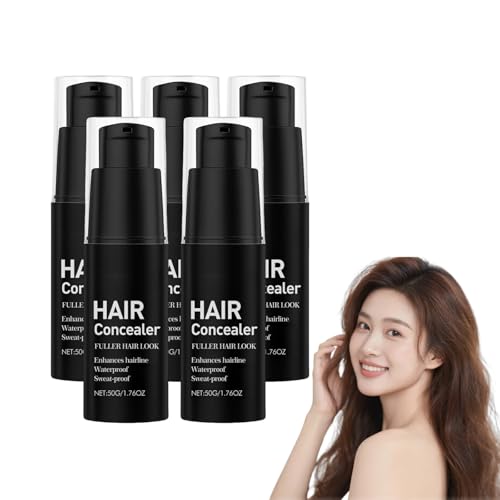 Wasserfeste Haar-Abdeckcreme für Männer und Frauen – Sofortige Abdeckung kahler Stellen und Ausbesserung des Haaransatzes, schweißfester Kopfhaut-Abdecker für dünner werdendes Haar (5 Flasche) von VKaoess