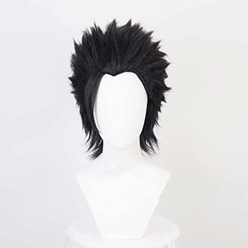 AniCosplay Wig, VII FF7 Zack Fair Cosplay Wig,Black short back Wig,with Free Wig Cap,for Christmas Carnival party Halloween Cosplay Wig von VLEAP