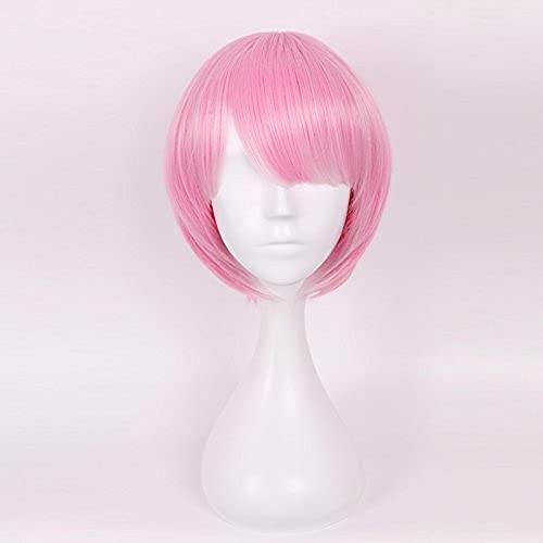 Wig Girls Short Pink Anime Hairs Cosplay Party Halloween Wig LCNING von VLEAP