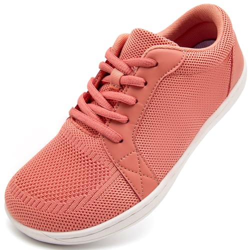 VLHGCG Atmungsaktive Barfußschuhe für Damen Sportschuhe mit Breitem Vorfußbereich, Nullabstand Flexibler Sohle Rosa EU42 von VLHGCG