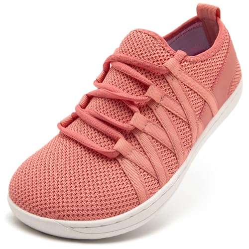 VLHGCG Barfuss Schuhe Barfußschuhe Damen Barfuß Breite Weit Barfussschuhe Zehenschuhe Wide Sommer Outdoor Walkingschuhe Barfuss Sneaker mit Rutschfester Sohle,Rosa,EU41 von VLHGCG