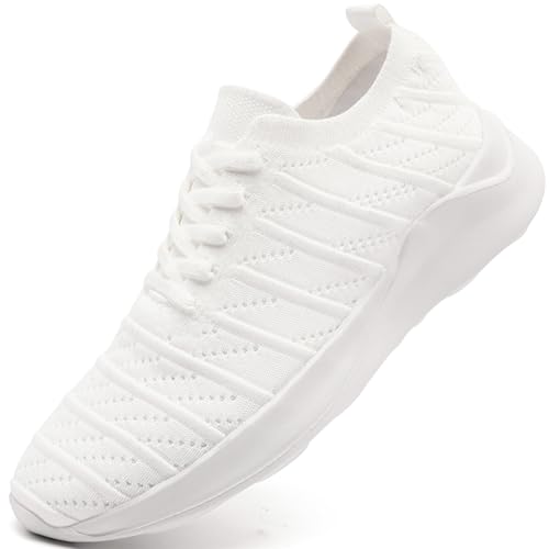 VLHGCG Damen Schuhe Sneaker Sportschuhe Turnschuhe rutschfest Laufschuhe Atmungsaktive Leichte Hallenschuhe Sommer Outdoor Running Bequem Straßenlaufschuhe,Weiß,EU 38 von VLHGCG