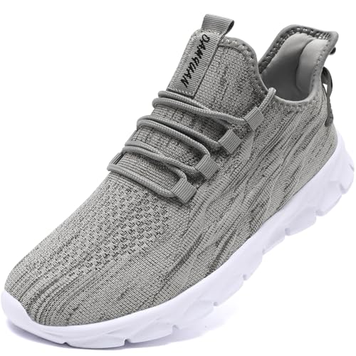 VLHGCG Schuhe Herren Sneakers Walkingschuhe Laufschuhe Sportschuhe Straßenlaufschuhe Leichtgewichts Sommerschuhe Hallenschuhe Atmungsaktiv Tennis Fitness Jogging Turnschuhe,Grau,EU48 von VLHGCG